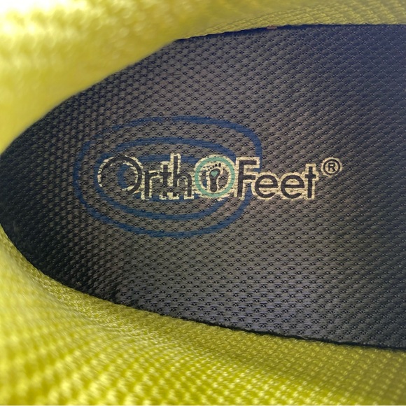 Orthofeet Womens Shoes Walking Sneakers Sz 7 Medium Gray Yellow Low Top Comfort - Picture 8 of 10